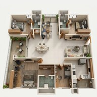 Floor plan of 3 BHK 2875 Sq. Ft. Apartment in Ramky The Eminent, Hyderabad