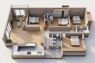 Floor plan of 4 BHK 2508 Sq. Ft. Apartment in Runwal Raaya, Mumbai