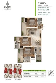 Floor plan of 3 BHK 1895 Sq. Ft. Apartment in Divyansh Green Heights, Greater Noida