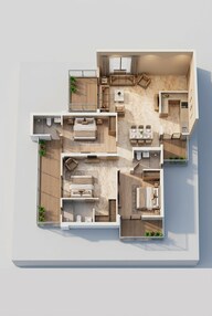 Floor plan of 3 BHK 2040 Sq. Ft. Apartment in Divyansh Green Heights, Greater Noida