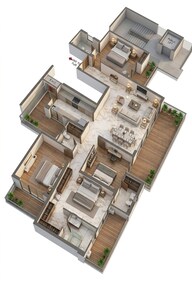 Floor plan of 4 BHK 2925 Sq. Ft. Apartment in Divyansh Green Heights, Greater Noida