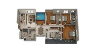 Floor plan of 3 BHK 1264 Sq. Ft. Apartment in Gera Garden In The Sky, Pune