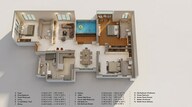 Floor plan of 3 BHK 1369 Sq. Ft. Apartment in Gera Garden In The Sky, Pune