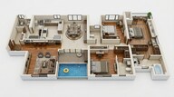 Floor plan of 3 BHK 1677 Sq. Ft. Apartment in Gera Garden In The Sky, Pune