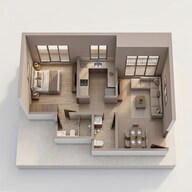 Floor plan of 1 BHK 315 Sq. Ft. Apartment in Neminath Evara, Palghar