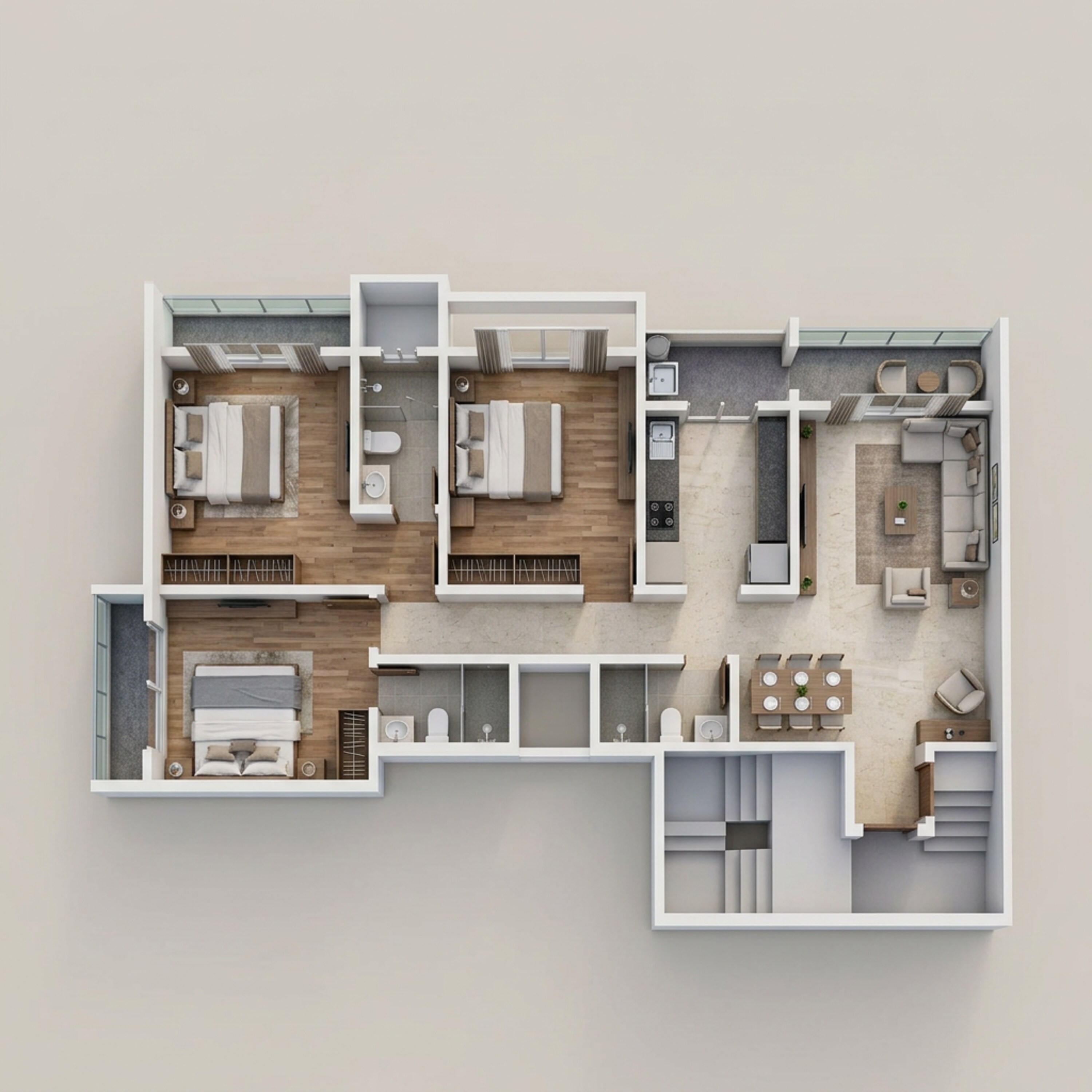 Floor plan of 2 BHK 552 Sq. Ft. Apartment in Neminath Evara, Palghar