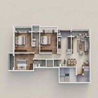 Floor plan of 2 BHK 552 Sq. Ft. Apartment in Neminath Evara, Palghar