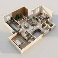 Floor plan of 2 BHK 1647 Sq. Ft. Apartment in Casagrand Promenade, Bangalore