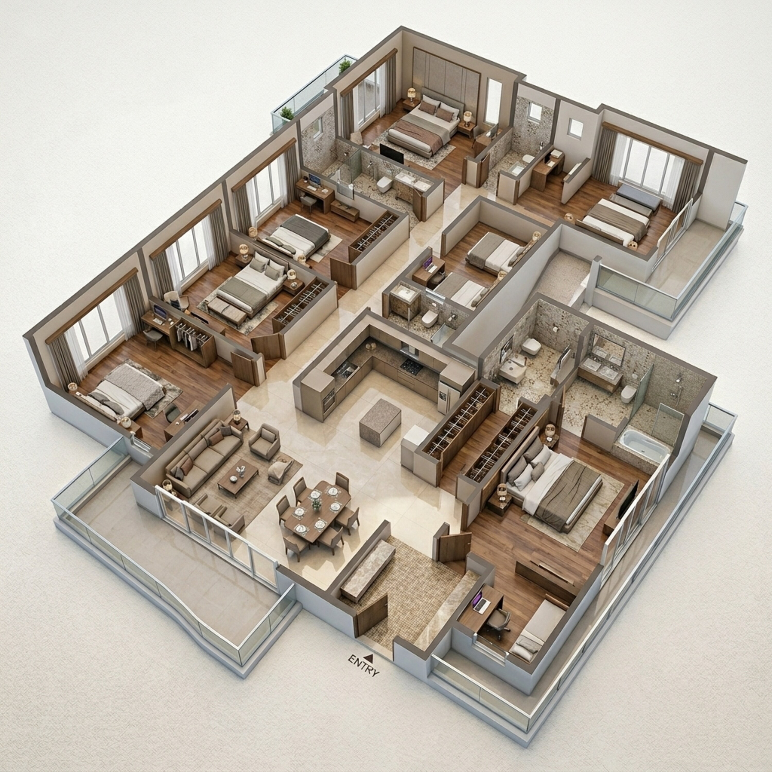 Floor plan of 4 BHK 2609 Sq. Ft. Apartment in Casagrand Promenade, Bangalore