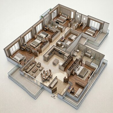 Floor plan of 4 BHK 2609 Sq. Ft. Apartment in Casagrand Promenade, Bangalore