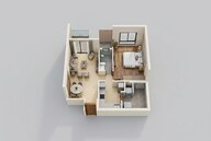 Floor plan of 1 BHK 533 Sq. Ft. Apartment in Birla Evam, Pune