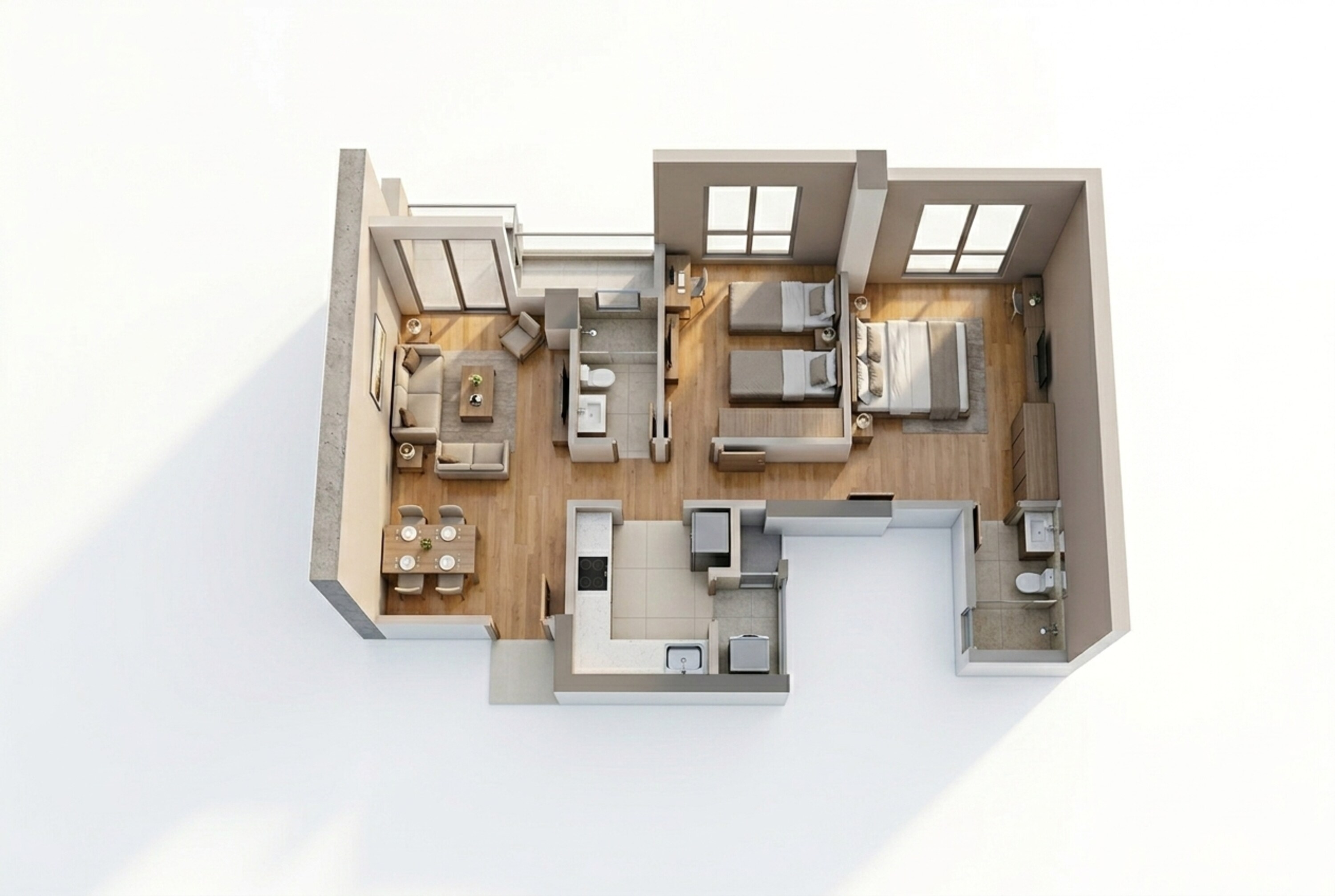 Floor plan of 2 BHK 723 Sq. Ft. Apartment in Birla Evam, Pune