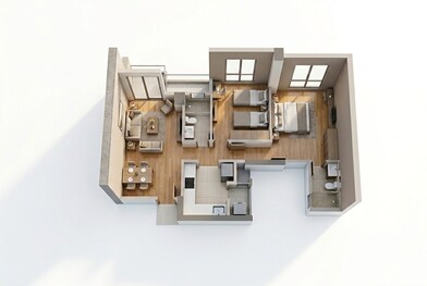 Floor plan of 2 BHK 723 Sq. Ft. Apartment in Birla Evam, Pune