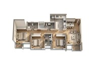 Floor plan of 3 BHK 963 Sq. Ft. Apartment in Birla Evam, Pune