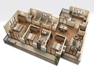 Floor plan of 3 BHK 1880 Sq. Ft. Apartment in Godrej Arden, Greater Noida