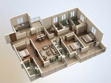 Floor plan of 3 BHK 2110 Sq. Ft. Apartment in Godrej Arden, Greater Noida