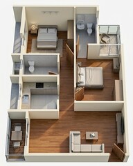 Floor plan of 2 BHK 484 Sq. Ft. Apartment in Lakhani Bliss, Navi Mumbai