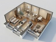 Floor plan of 1 BHK 413 Sq. Ft. Apartment in Delta Aveon City, Navi Mumbai