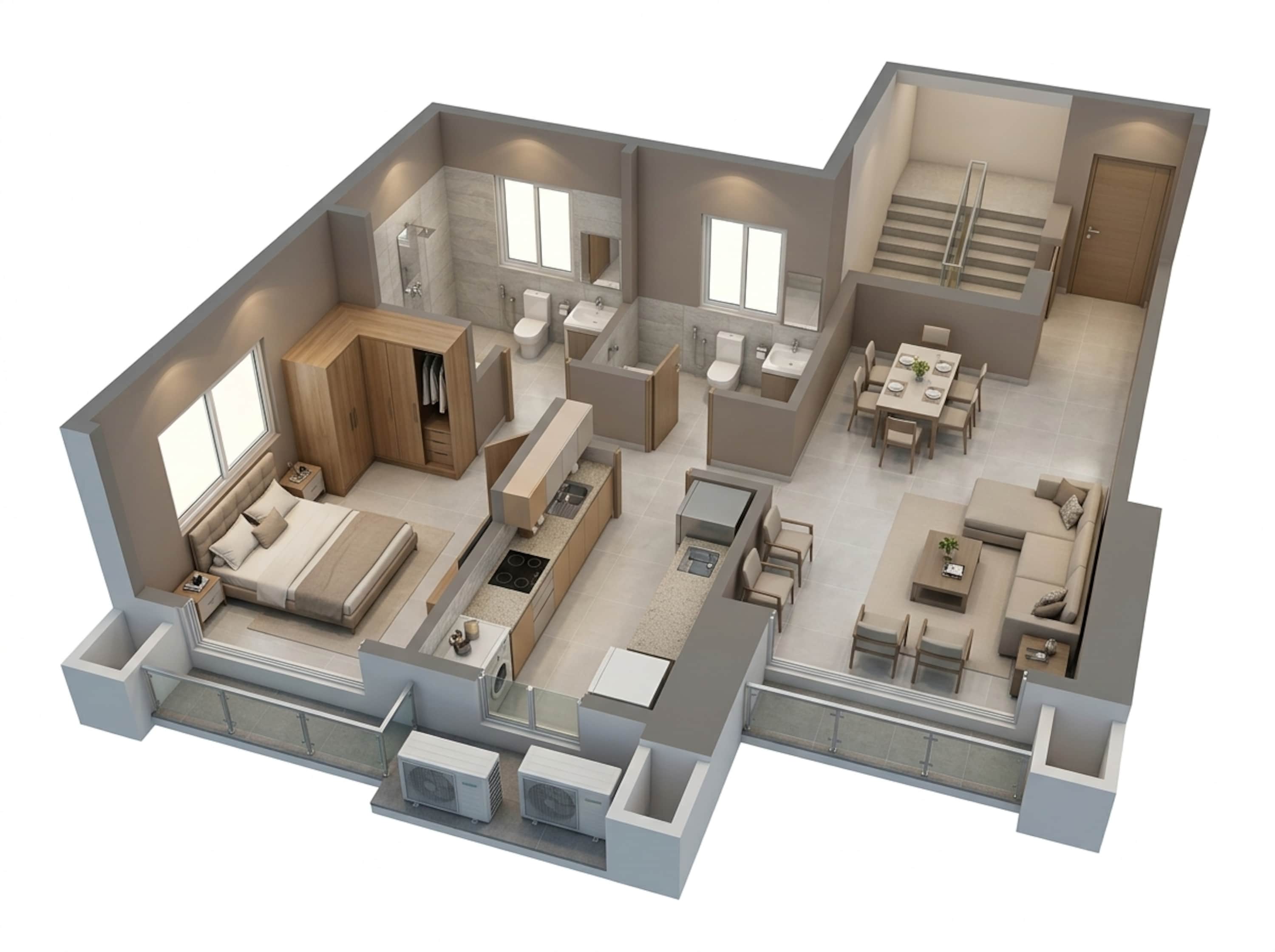 Floor plan of 1 BHK 435 Sq. Ft. Apartment in Delta Aveon City, Navi Mumbai