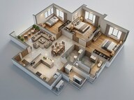 Floor plan of 3 BHK 871 Sq. Ft. Apartment in Delta Aveon City, Navi Mumbai