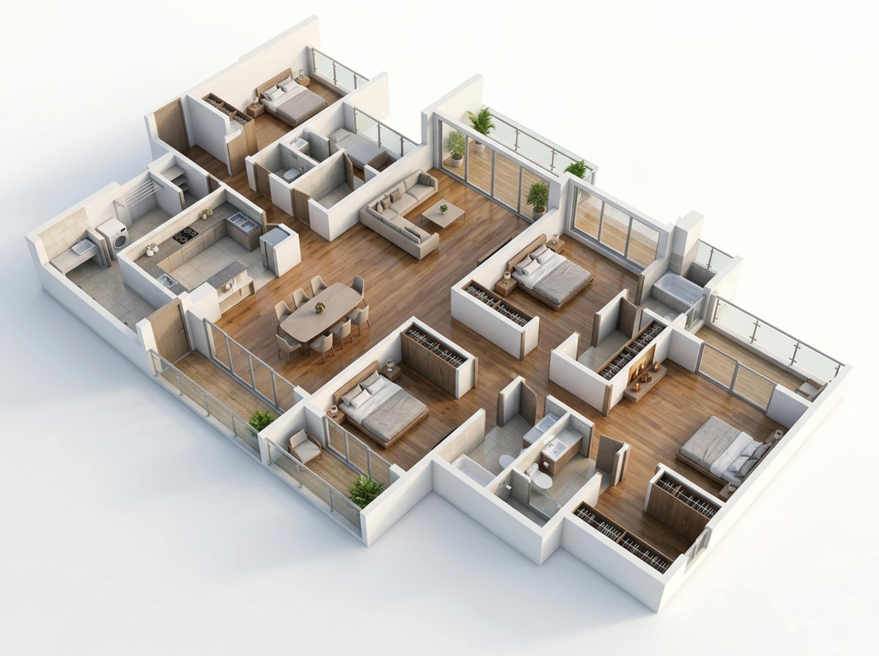 Floor plan of 5 BHK 2725 Sq. Ft. Apartment in Raymond The Invictus By GS, Thane