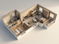 Floor plan of 2 BHK 635 Sq. Ft. Apartment in Padmanabh Smruti CHS, Thane