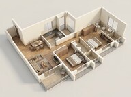 Floor plan of 2 BHK 809 Sq. Ft. Apartment in Godrej Eternal Palms, Navi Mumbai