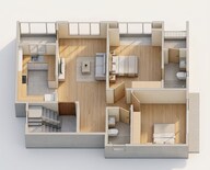 Floor plan of 2 BHK 828 Sq. Ft. Apartment in Nandivardhan Bliss View, Thane