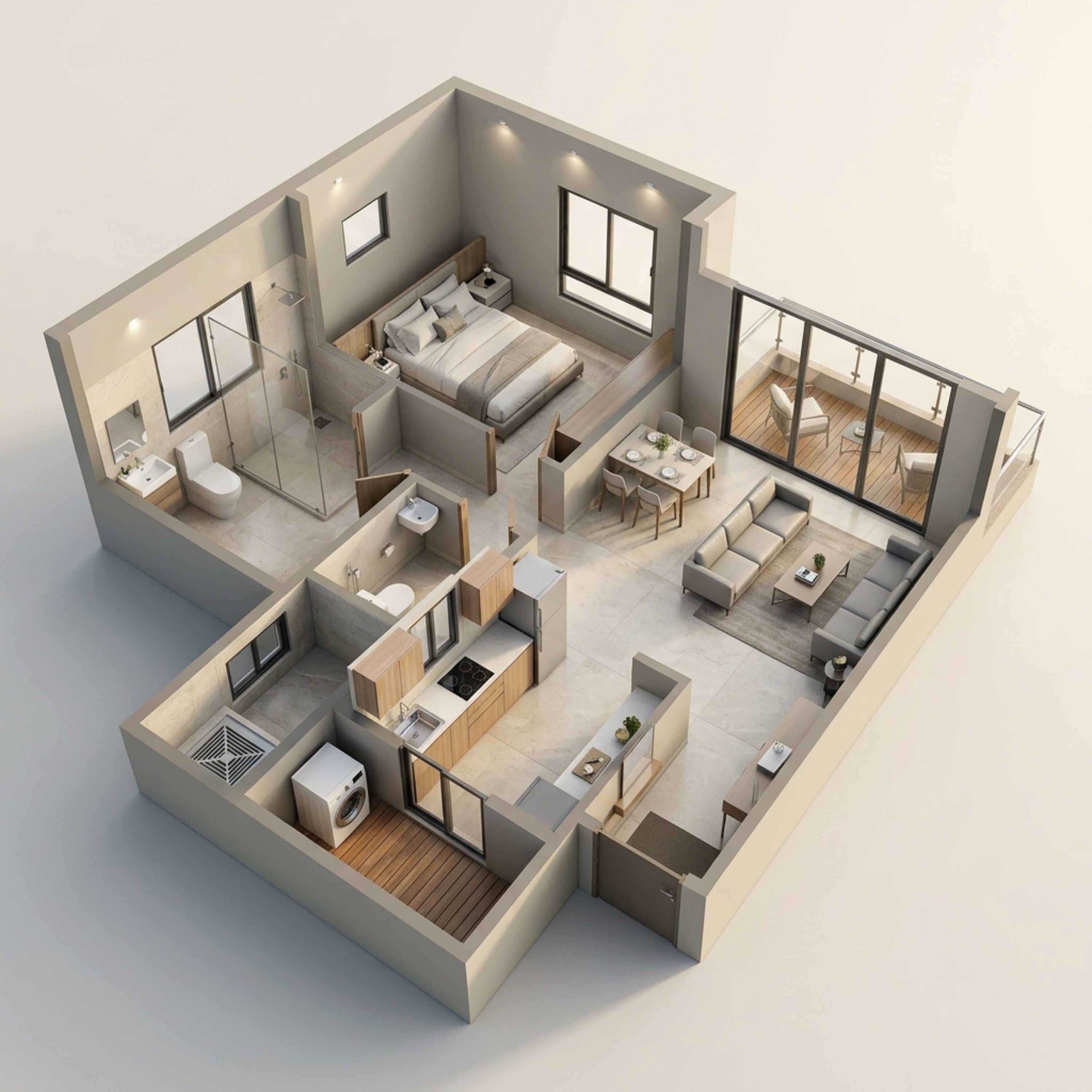 Floor plan of 1 BHK 450 Sq. Ft. Apartment in Krisala Everland, Pune