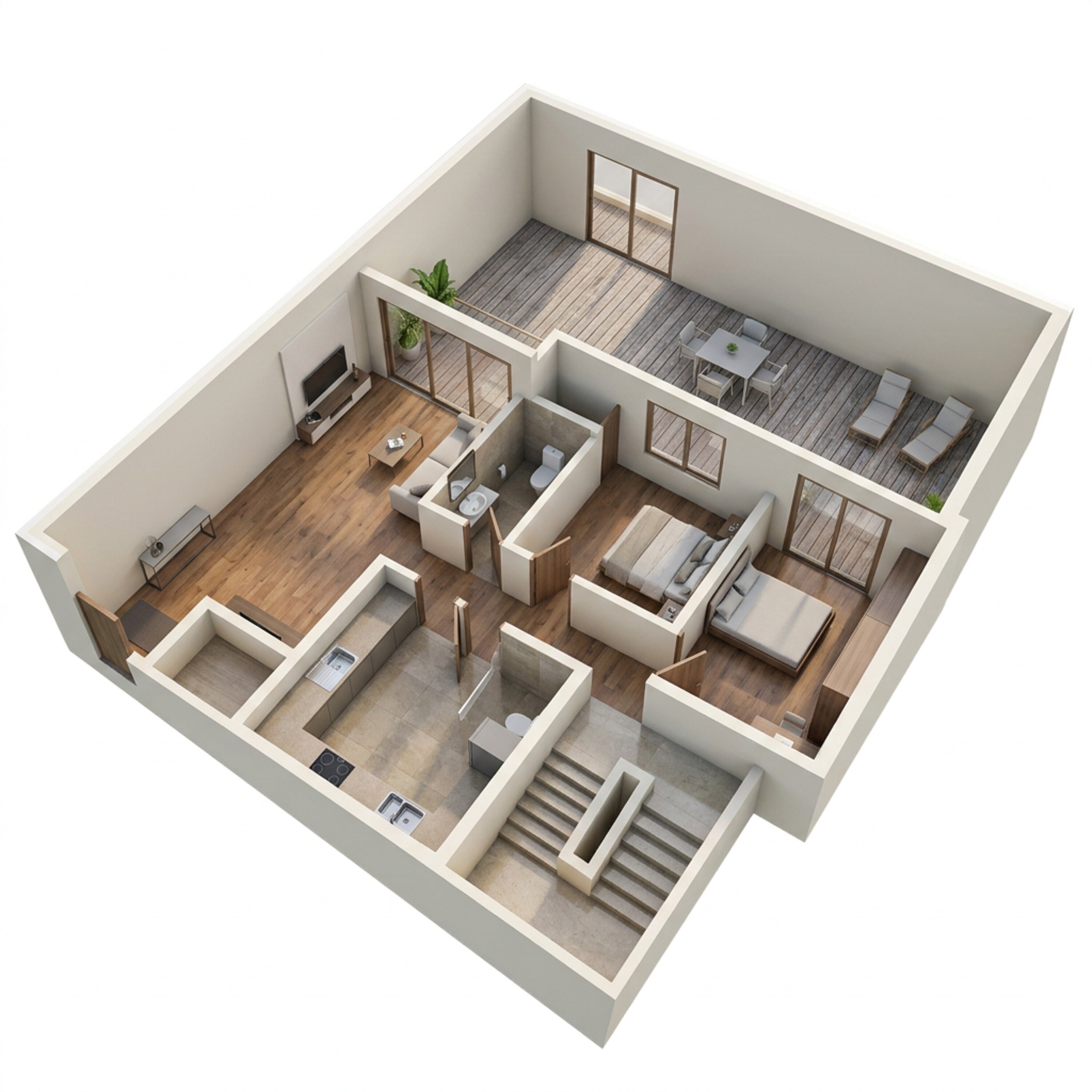 Floor plan of 2 BHK 600 Sq. Ft. Apartment in Krisala Everland, Pune