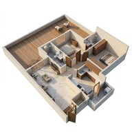 Floor plan of 2 BHK 600 Sq. Ft. Apartment in Krisala Everland, Pune