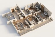 Floor plan of 3 BHK 3050 Sq. Ft. Apartment in Godrej Sora, Gurgaon