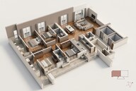 Floor plan of 4 BHK 3750 Sq. Ft. Apartment in Godrej Sora, Gurgaon