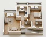 Floor plan of 1 BHK 400 Sq. Ft. Apartment in Adityaraj Pavilion, Mumbai