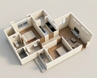 Floor plan of 2 BHK 528 Sq. Ft. Apartment in Adityaraj Pavilion, Mumbai