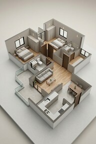 Floor plan of 2 BHK 1250 Sq. Ft. Apartment in Eldeco Whispers of Wonder, Greater Noida