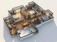 Floor plan of 3 BHK 1572 Sq. Ft. Apartment in RG Pleiaddes, Greater Noida