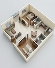 Floor plan of 2 BHK 1220 Sq. Ft. Apartment in Varshith Vistas, Bangalore