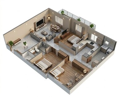 Floor plan of 2 BHK 1550 Sq. Ft. Apartment in Varshith Vistas, Bangalore