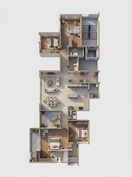Floor plan of 4 BHK 2700 Sq. Ft. Apartment in Bricks The Earthscape, Bangalore
