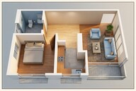 Floor plan of 1 BHK 475 Sq. Ft. Apartment in Puneet Allure, Mumbai