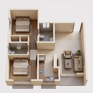 Floor plan of 2 BHK 509 Sq. Ft. Apartment in Puneet Allure, Mumbai