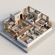 Floor plan of 4 BHK 1642 Sq. Ft. Apartment in Abhilasha Niti Apartment, Pune