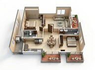 Floor plan of 2 BHK 1146 Sq. Ft. Apartment in Palladium Live Spaces, Bangalore