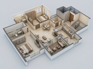 Floor plan of 2 BHK 1124 Sq. Ft. Apartment in TVS Emerald Auralis, Bangalore