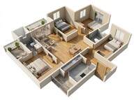 Floor plan of 3 BHK 1509 Sq. Ft. Apartment in TVS Emerald Auralis, Bangalore