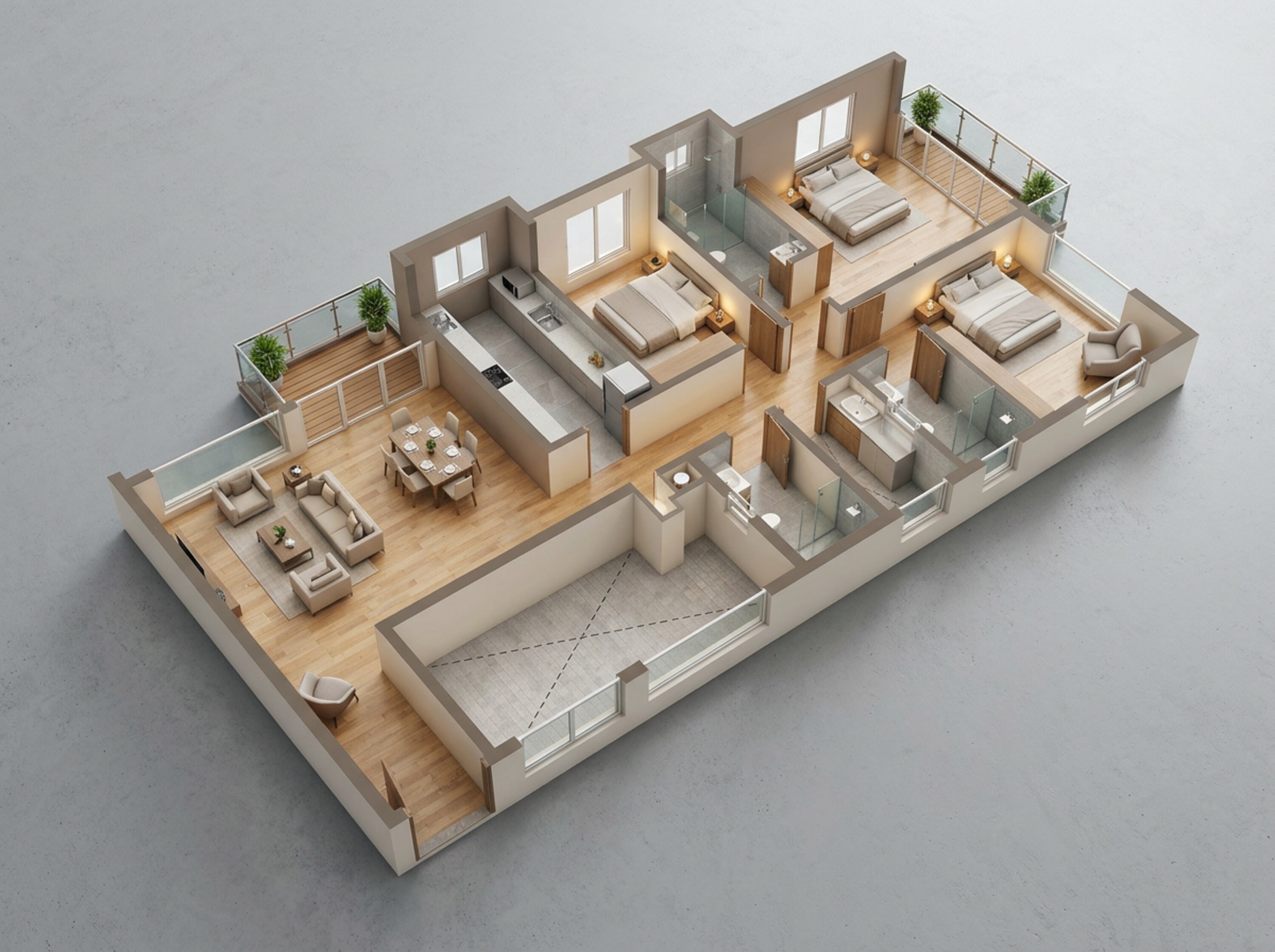 Floor plan of 3 BHK 2157 Sq. Ft. Apartment in Casagrand Estancia, Bangalore