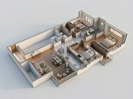 Floor plan of 3 BHK 2157 Sq. Ft. Apartment in Casagrand Estancia, Bangalore