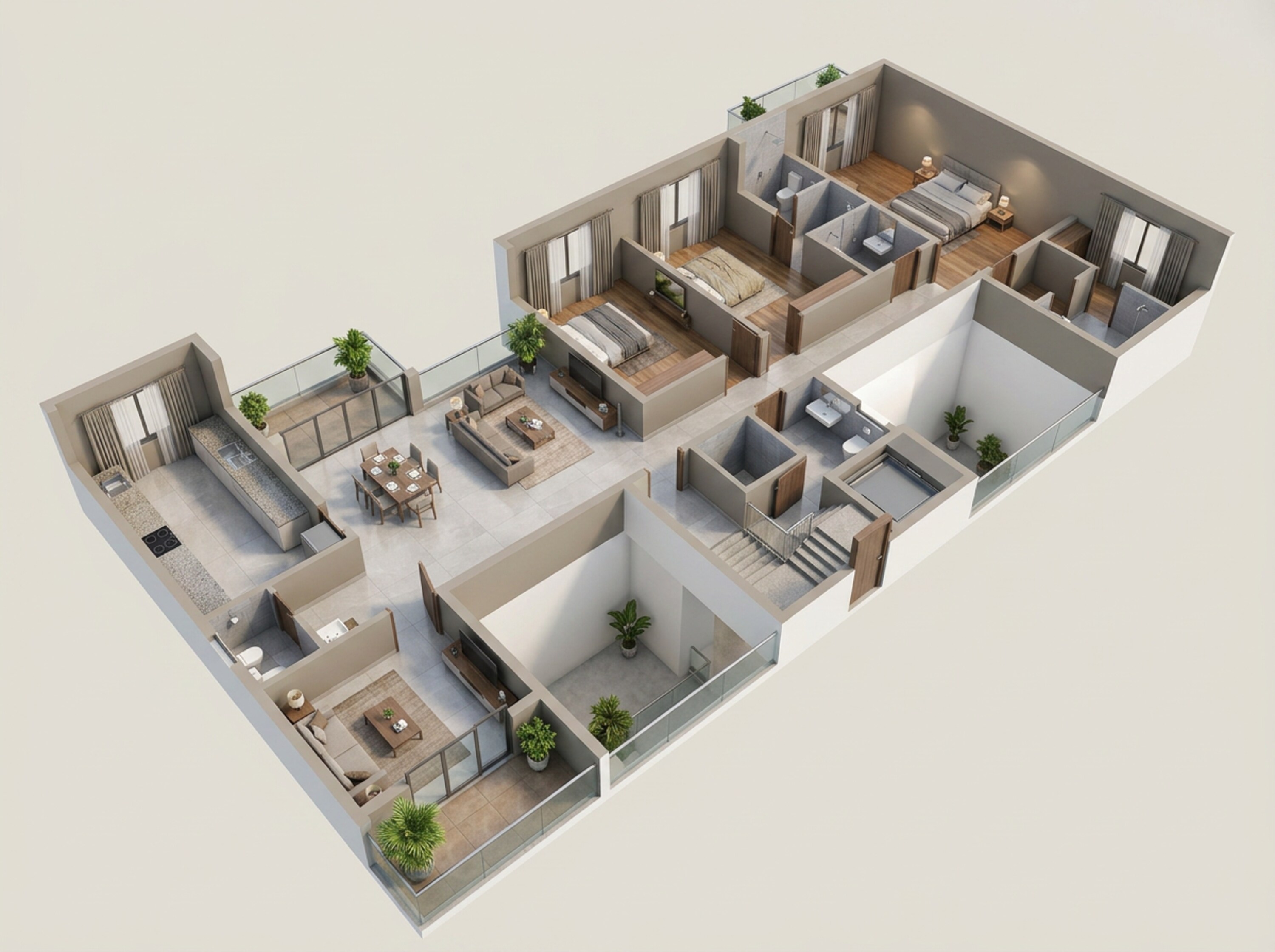 Floor plan of 4 BHK 2655 Sq. Ft. Apartment in Casagrand Estancia, Bangalore