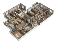 Floor plan of 4 BHK 2655 Sq. Ft. Apartment in Casagrand Estancia, Bangalore